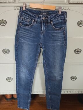 Silver Jeans Women's Skinny Jeans in Medium Dark Blue Wash